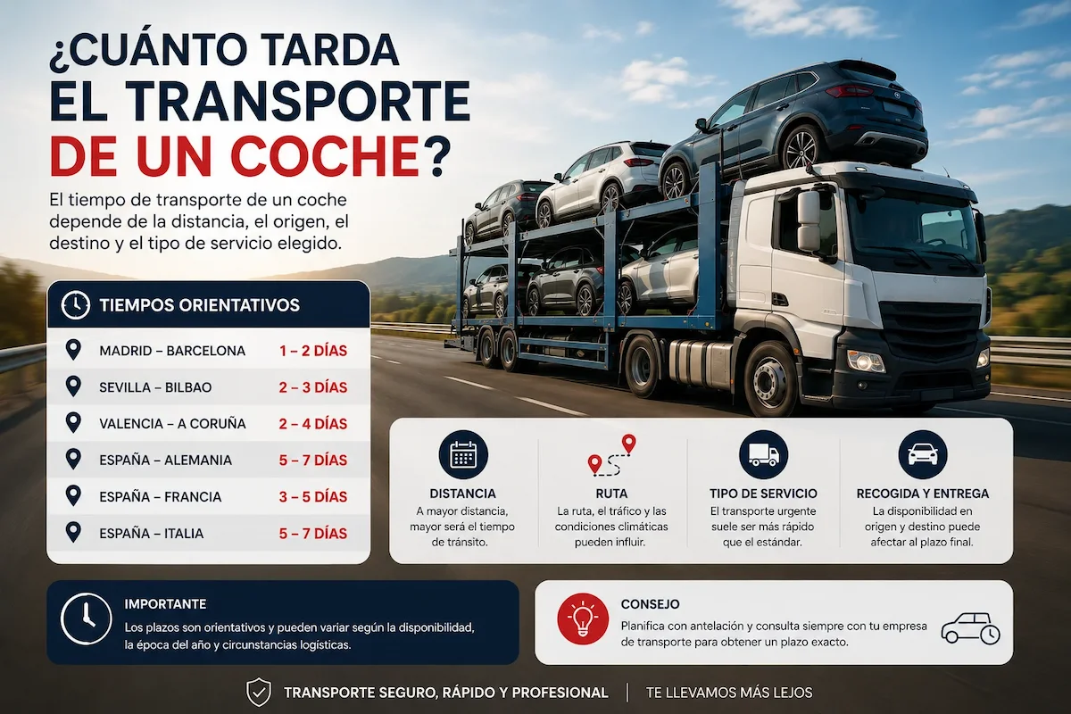 Transporte de coche en camión y plazos de entrega