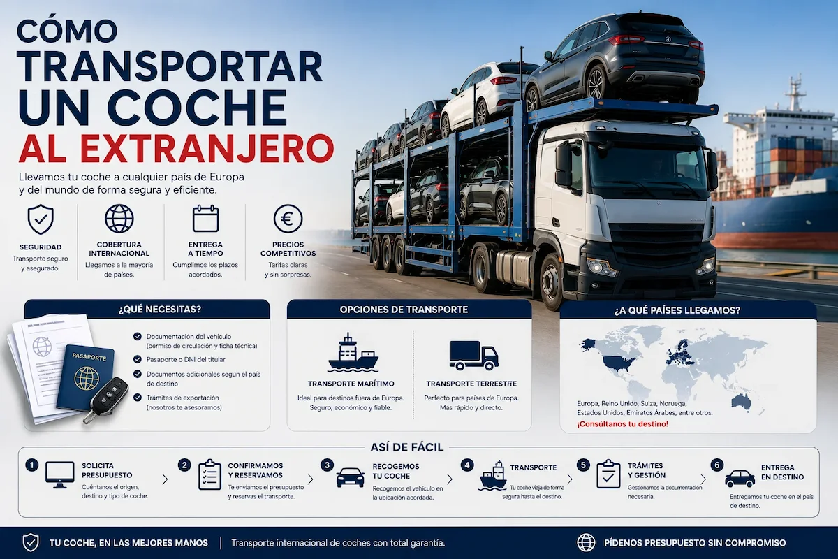 Transporte internacional de coches entre España y Europa