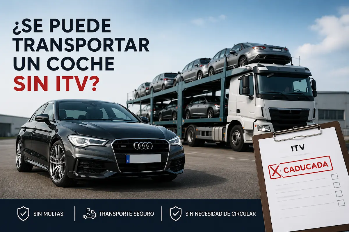 Transporte de coche sin ITV en camión portavehículos